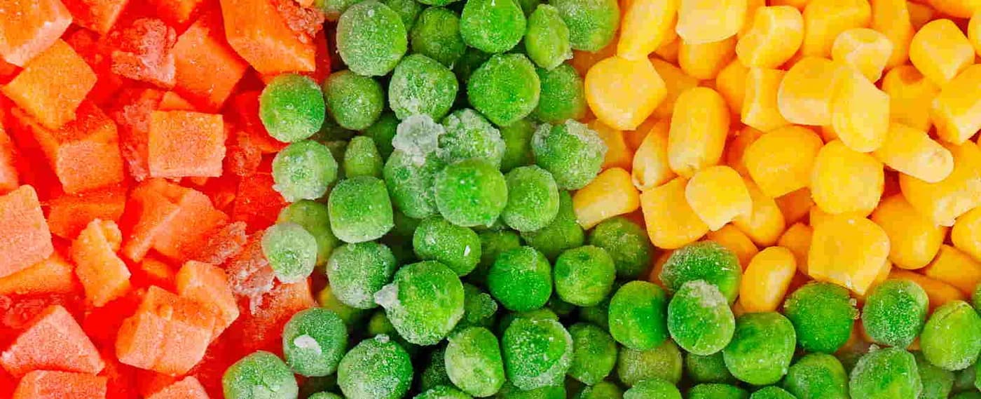 Productos de verduras y frutas congeladas